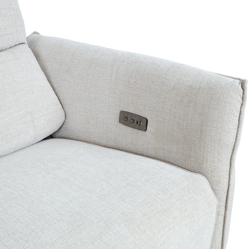 Reclinersofa Näsdal 3-personers med elektrisk mekanisme - lys beige - Møbler - Sofaer - Recliner sofaer - 3 personers biograsofa & reclinersofa