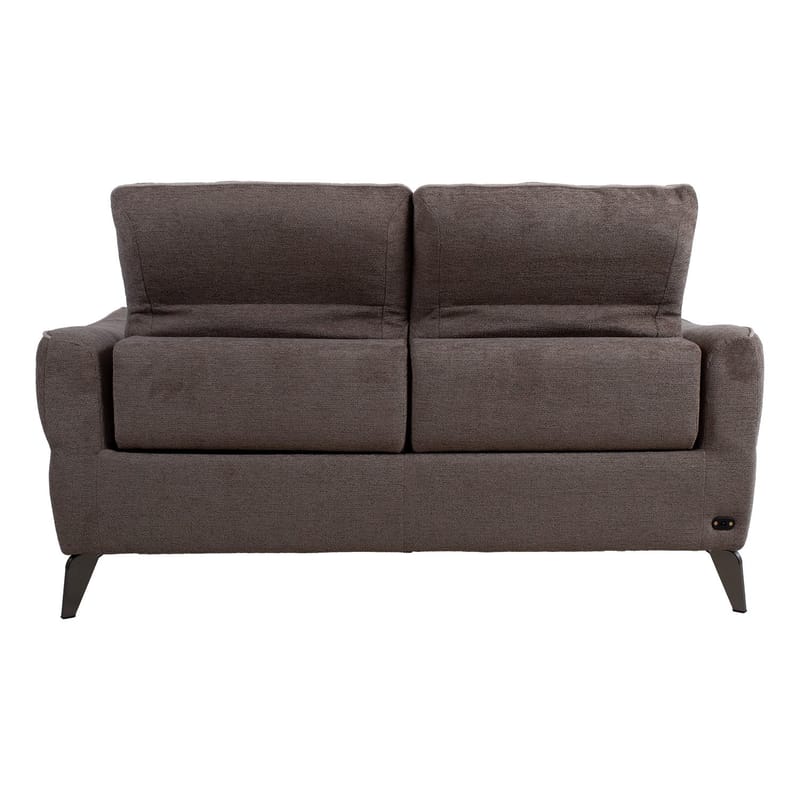 Reclinersofa Nordan 2-personers elektrisk - lysebrun med beige piping - Møbler - Sofaer - Recliner sofaer - 2 personers biografsofa & reclinersofa
