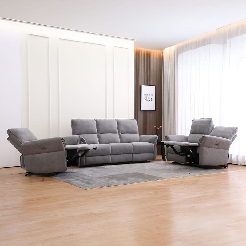 Reclinersofa Ravdal 2-personers med elektrisk mekanisme - grå - Møbler - Sofaer - Recliner sofaer - 2 personers biografsofa & reclinersofa