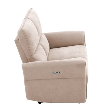 Reclinersofa Ravdal 2-personers med elektrisk mekanisme - lysebrun - Møbler - Sofaer - Recliner sofaer - 2 personers biografsofa & reclinersofa
