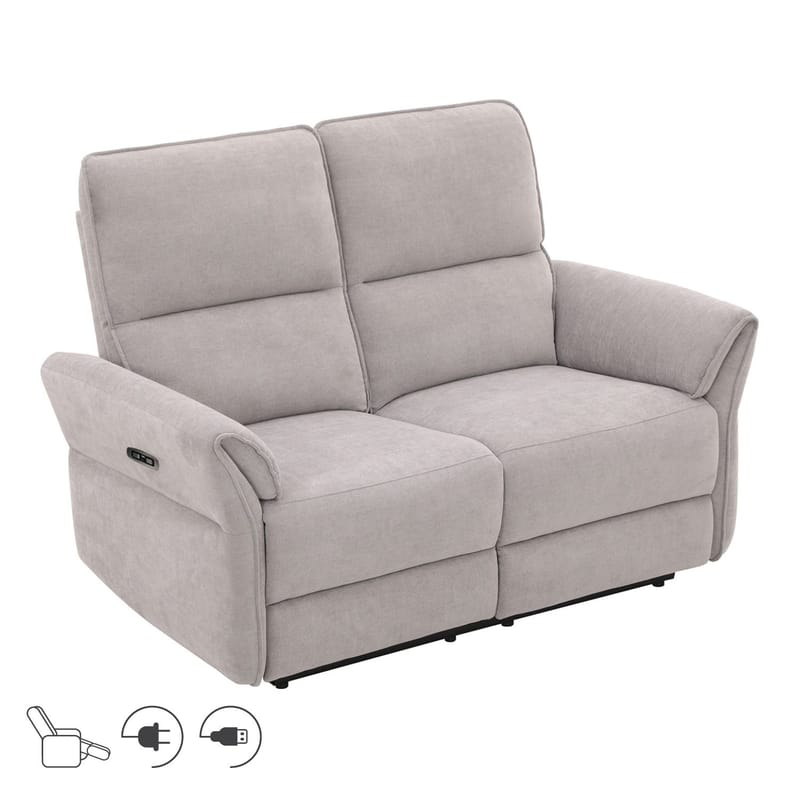 Reclinersofa Ravdal 2-personers med elektrisk mekanisme, grå