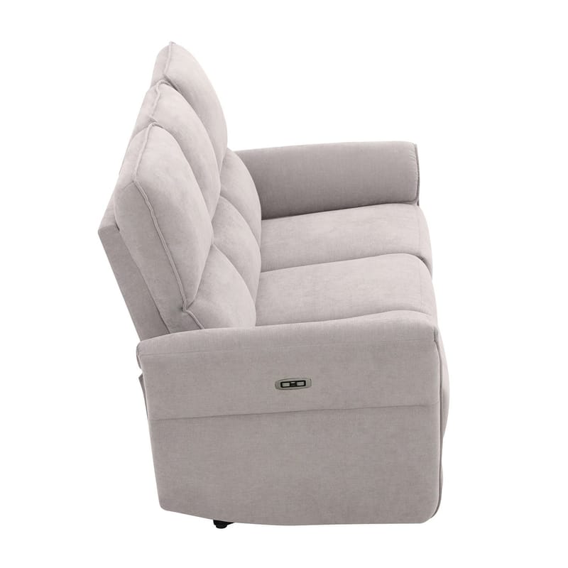 Reclinersofa Ravdal 3-personers med elektrisk mekanisme - grå - Møbler - Sofaer - Recliner sofaer - 3 personers biograsofa & reclinersofa