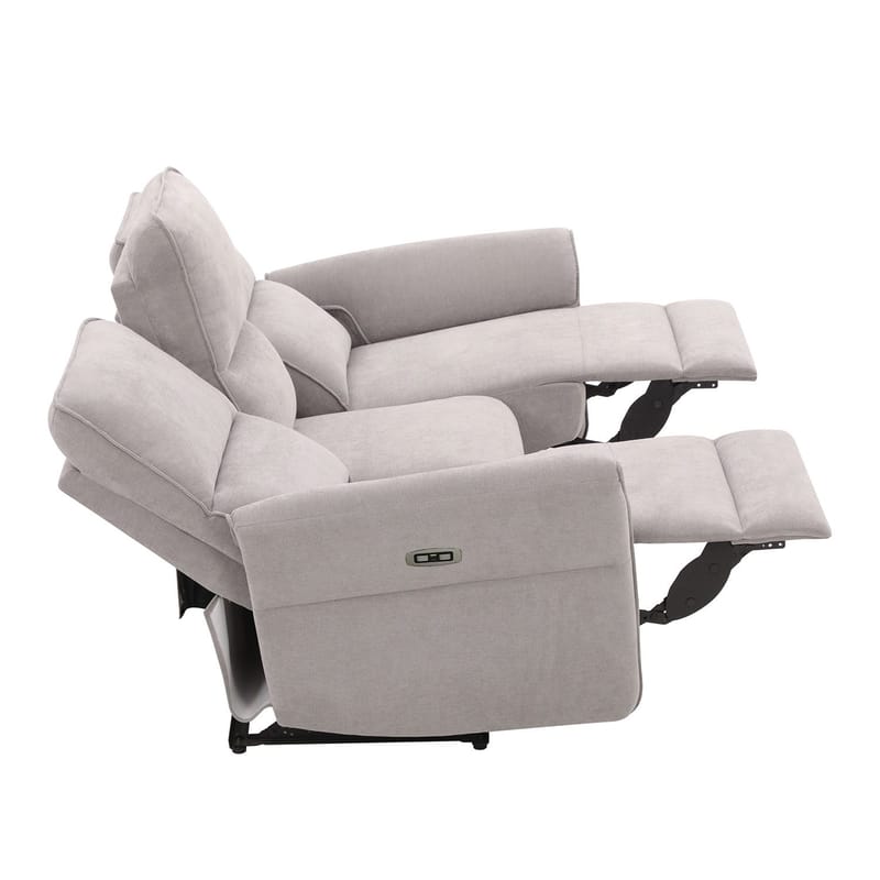 Reclinersofa Ravdal 3-personers med elektrisk mekanisme - grå - Møbler - Sofaer - Recliner sofaer - 3 personers biograsofa & reclinersofa