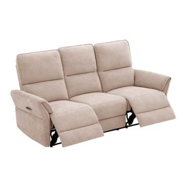 Reclinersofa Ravdal 3-personers med elektrisk mekanisme - lysebrun - Møbler - Sofaer - Recliner sofaer - 3 personers biograsofa & reclinersofa