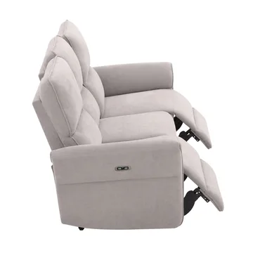Reclinersofa Ravdal 3-personers med elektrisk mekanisme - grå - Møbler - Sofaer - Recliner sofaer - 3 personers biograsofa & reclinersofa