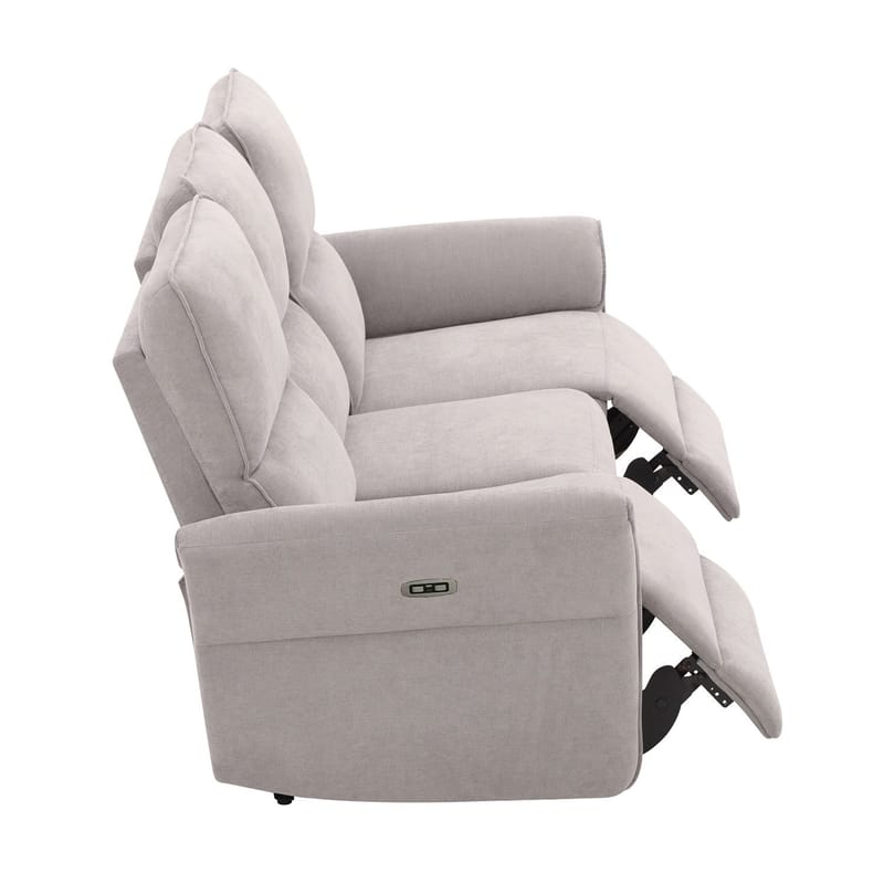 Reclinersofa Ravdal 3-personers med elektrisk mekanisme - grå - Møbler - Sofaer - Recliner sofaer - 3 personers biograsofa & reclinersofa