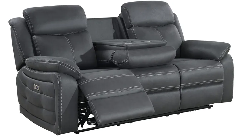 Reclinersofa Rindal 3-personers Elektrisk, grå