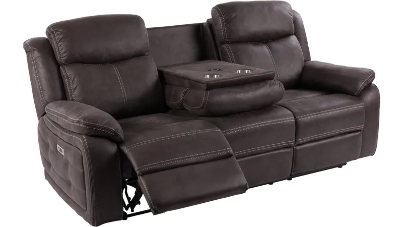Reclinersofa Rindal 3-personers Manuel, brungrå