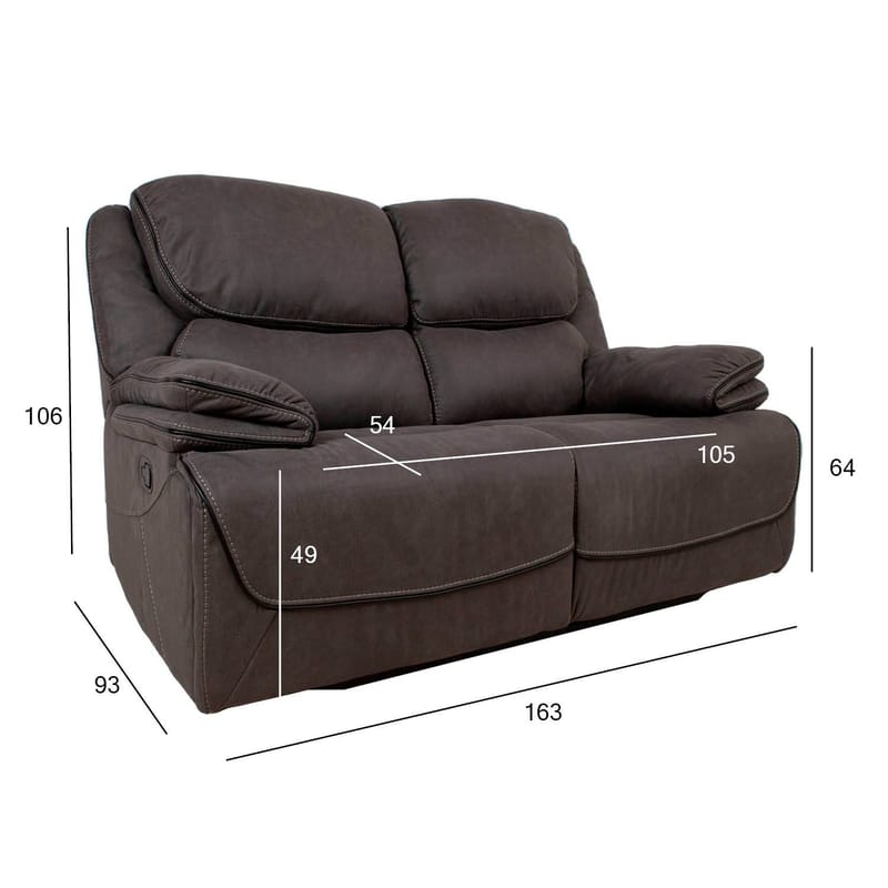 Reclinersofa Sälmar 2-personers med manuel mekanisme - grå - Møbler - Sofaer - Recliner sofaer - 2 personers biografsofa & reclinersofa