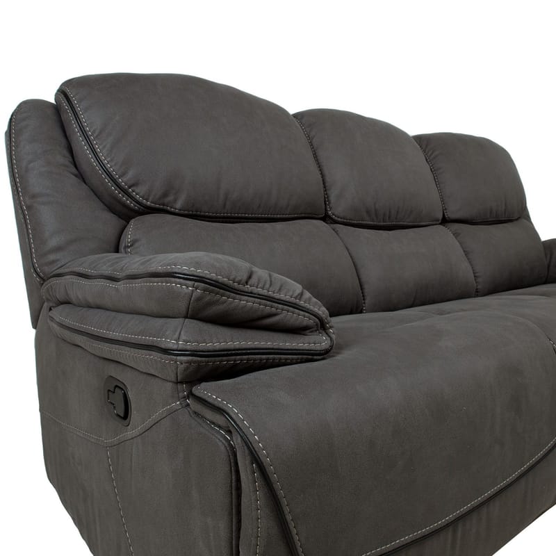 Reclinersofa Sälmar 3-personers med manuel mekanisme - grå - Møbler - Sofaer - Recliner sofaer - 3 personers biograsofa & reclinersofa