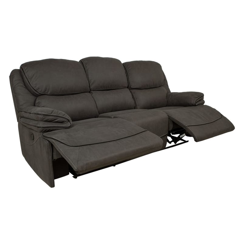 Reclinersofa Sälmar 3-personers med manuel mekanisme - grå - Møbler - Sofaer - Recliner sofaer - 3 personers biograsofa & reclinersofa
