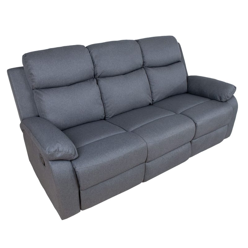 Reclinersofa Toviny 3-personers med manuel mekanisme - mørkegrå - Møbler - Sofaer - Recliner sofaer - 3 personers biograsofa & reclinersofa