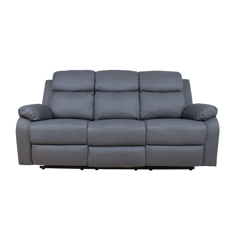 Reclinersofa Toviny 3-personers med manuel mekanisme - mørkegrå - Møbler - Sofaer - Recliner sofaer - 3 personers biograsofa & reclinersofa
