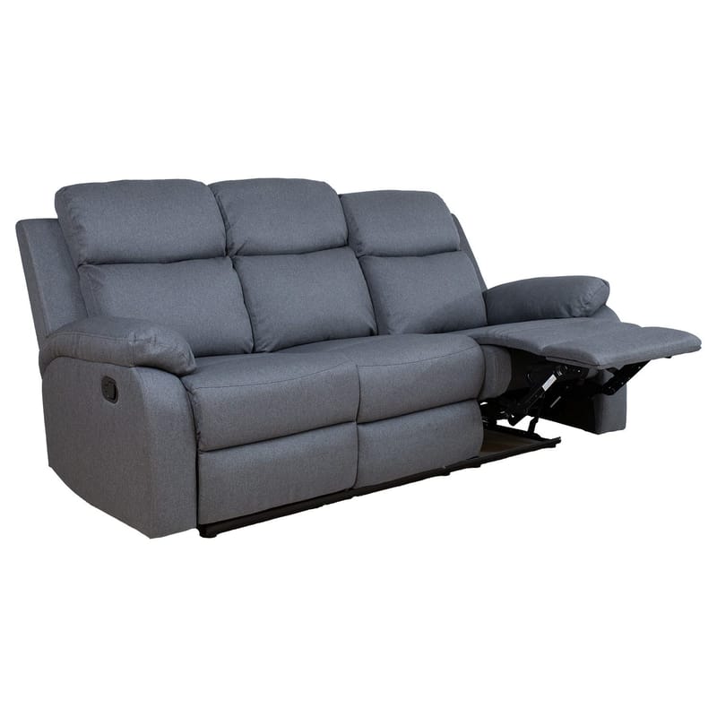 Reclinersofa Toviny 3-personers med manuel mekanisme - mørkegrå - Møbler - Sofaer - Recliner sofaer - 3 personers biograsofa & reclinersofa