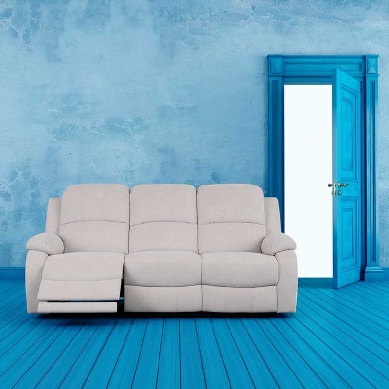 Reclinersofa Tränor 3-personers med elektrisk mekanisme - naturhvid - Møbler - Sofaer - Recliner sofaer - 3 personers biograsofa & reclinersofa