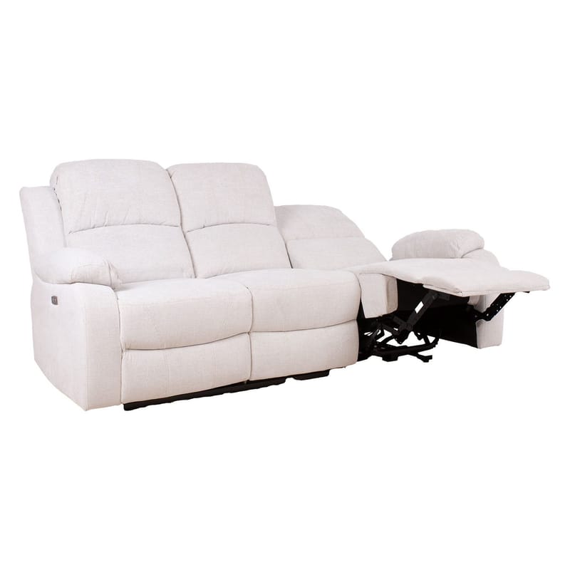 Reclinersofa Tränor 3-personers med elektrisk mekanisme - naturhvid - Møbler - Sofaer - Recliner sofaer - 3 personers biograsofa & reclinersofa