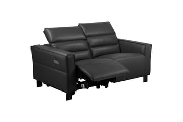 Reclinersofa uden hjørne Loft24 2-personers sofa Loft24 Carpari med elektrisk opklappeligt fodstøtte Sort Kunstlæder - Møbler - Sofaer - Recliner sofaer - 2 personers biografsofa & reclinersofa
