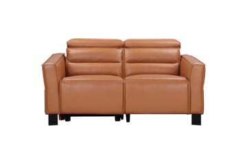 Reclinersofa uden hjørne Loft24 2-personers sofa Loft24 Carpari med manuelt opklappeligt fodstøtte Brun Belfast-stof
