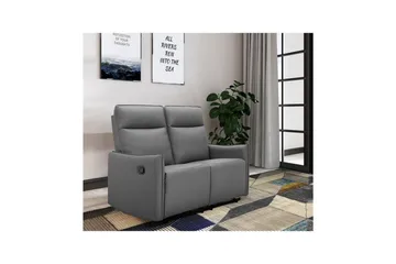Reclinersofa uden hjørne Loft24 2-personers sofa Loft24 Lugo Grå Kunstlæder - Møbler - Sofaer - Recliner sofaer - 2 personers biografsofa & reclinersofa