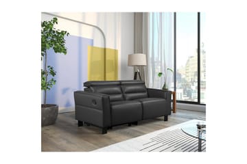 Reclinersofa uden hjørne Loft24 2-personers sofa Loft24 Carpari med manuelt opklappeligt fodstøtte Sort Kunstlæder - Møbler - Sofaer - Recliner sofaer - 2 personers biografsofa & reclinersofa