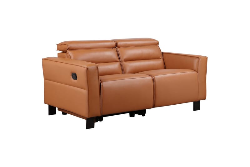 Reclinersofa uden hjørne Loft24 2-personers sofa Loft24 Carpari med manuelt opklappeligt fodstøtte Brun Belfast-stof - Møbler - Sofaer - Recliner sofaer - 2 personers biografsofa & reclinersofa