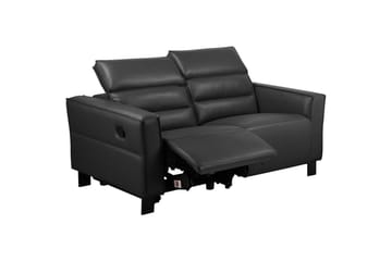 Reclinersofa uden hjørne Loft24 2-personers sofa Loft24 Carpari med manuelt opklappeligt fodstøtte Sort Kunstlæder - Møbler - Sofaer - Recliner sofaer - 2 personers biografsofa & reclinersofa