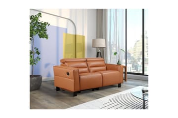 Reclinersofa uden hjørne Loft24 2-personers sofa Loft24 Carpari med manuelt opklappeligt fodstøtte Brun Belfast-stof - Møbler - Sofaer - Recliner sofaer - 2 personers biografsofa & reclinersofa