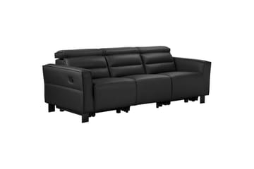Reclinersofa uden hjørne Loft24 3-personers sofa Loft24 Carpari med 2 manuelle opklappelige fodstøtter Sort Belfast-stof - Møbler - Sofaer - Recliner sofaer - 3 personers biograsofa & reclinersofa