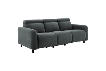 Reclinersofa uden hjørne Loft24 3-personers sofa Loft24 Skaane med 2 elektriske reclinere Grå Manchester - Møbler - Sofaer - Recliner sofaer