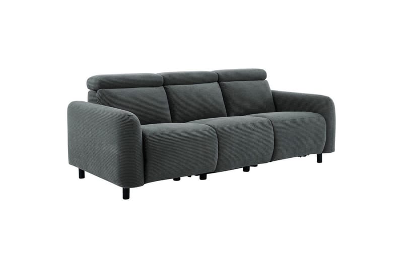 Reclinersofa uden hjørne Loft24 3-personers sofa Loft24 Skaane med 2 elektriske reclinere Grå Manchester - Møbler - Sofaer - Recliner sofaer - 3 personers biograsofa & reclinersofa