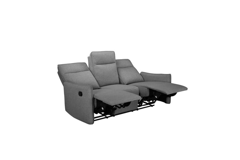 Reclinersofa uden hjørne Loft24 3-personers sofa Loft24 Lugo Grå 100% polyester - Møbler - Sofaer - Recliner sofaer - 3 personers biograsofa & reclinersofa