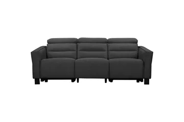 Reclinersofa uden hjørne Loft24 3-personers sofa Loft24 Carpari med 2 elektriske reclinere Grå Belfast-stof