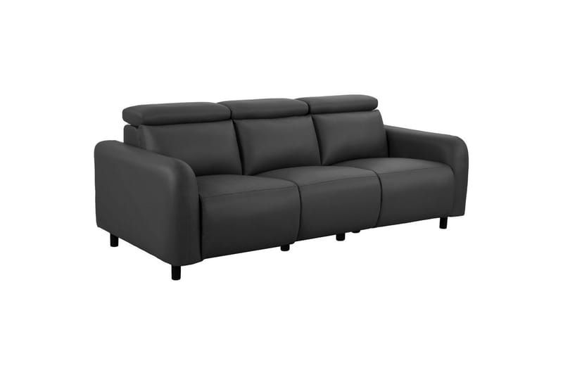 Reclinersofa uden hjørne Loft24 3-personers sofa Loft24 Skaane med 2 elektriske reclinere Grå Kunstlæder - Møbler - Sofaer - Recliner sofaer - 3 personers biograsofa & reclinersofa