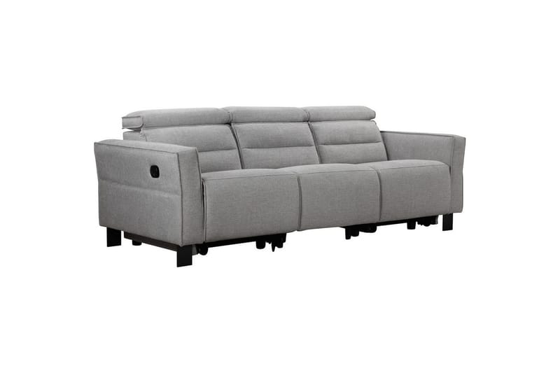 Reclinersofa uden hjørne Loft24 3-personers sofa Loft24 Carpari med 2 manuelle opklappelige fodstøtter Grå1 Belfast-stof - Møbler - Sofaer - Recliner sofaer - 3 personers biograsofa & reclinersofa
