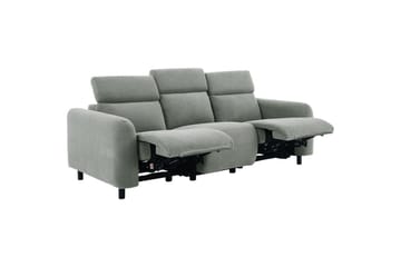 Reclinersofa uden hjørne Loft24 3-personers sofa Loft24 Skaane med 2 elektriske reclinere Grå Manchester - Møbler - Sofaer - Recliner sofaer - 3 personers biograsofa & reclinersofa