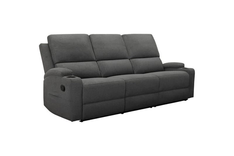 Reclinersofa uden hjørne Loft24 Sofa 3-personers Loft24 Dallas Grå Belfast-stof - Møbler - Sofaer - Recliner sofaer
