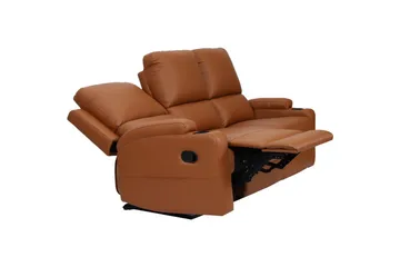 Reclinersofa uden hjørne Loft24 Sofa 3-personers Loft24 Dallas Brun Kunstlæder - Møbler - Sofaer - Recliner sofaer