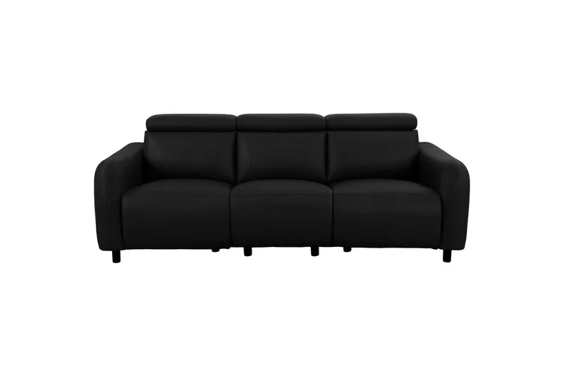 Skaane 3-personers Rektangulær Reclinersofa 229 cm i Læder, Sort
