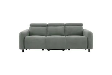 Skaane Dyb 3-personers Biografsofa med Recliner og Runde Armlæn i Stof - Grå - Møbler - Sofaer - Recliner sofaer - 3 personers biograsofa & reclinersofa
