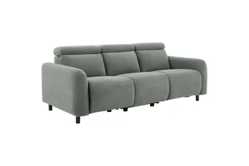 Skaane Dyb 3-personers Biografsofa med Recliner og Runde Armlæn i Stof - Grå - Møbler - Sofaer - Recliner sofaer - 3 personers biograsofa & reclinersofa
