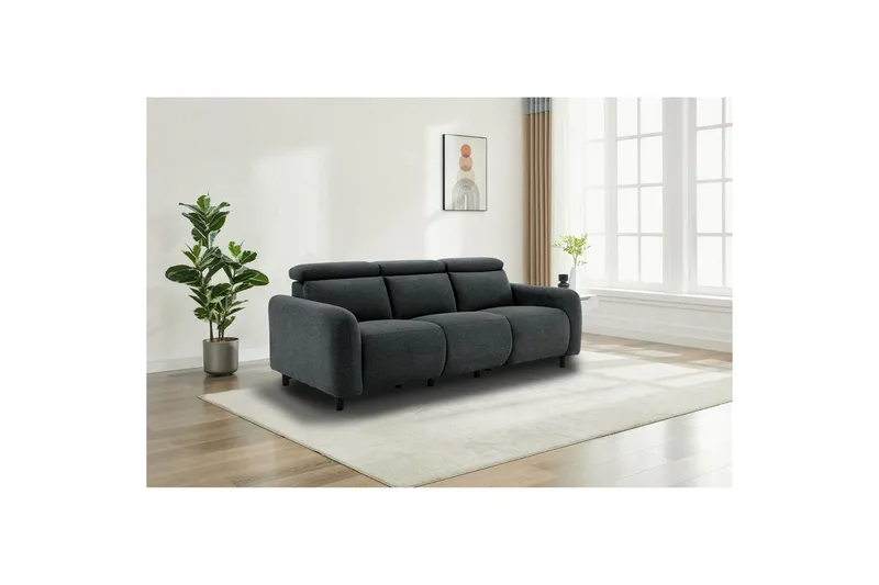 Skaane Reclinersofa 3-sæde - Grå - Møbler - Sofaer - Recliner sofaer - 3 personers biograsofa & reclinersofa