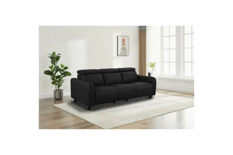 Skaane Reclinersofa 3-sæde - Sort - Møbler - Sofaer - Recliner sofaer - 3 personers biograsofa & reclinersofa