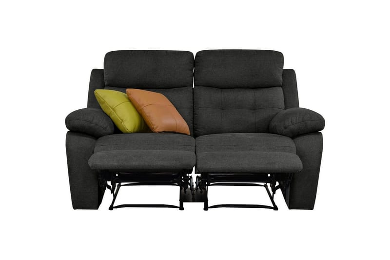 Sofa 2-sæders Lannilis Antracit, Stof/Træ/Metal - Antracit, Stof/Træ/Metal - Møbler - Sofaer - Recliner sofaer - 2 personers biografsofa & reclinersofa
