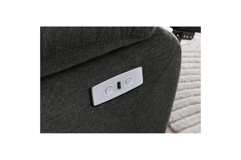 Sofa 2-sæders Lannilis Antracit, Stof/Træ/Metal - Antracit, Stof/Træ/Metal - Møbler - Sofaer - Recliner sofaer - 2 personers biografsofa & reclinersofa