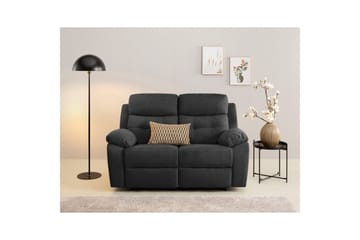 Sofa 2-sæders Lannilis Antracit, Stof/Træ/Metal - Antracit, Stof/Træ/Metal - Møbler - Sofaer - Recliner sofaer - 2 personers biografsofa & reclinersofa