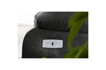 Sofa 2-sæders Lannilis Antracit, Stof/Træ/Metal - Antracit, Stof/Træ/Metal - Møbler - Sofaer - Recliner sofaer - 2 personers biografsofa & reclinersofa