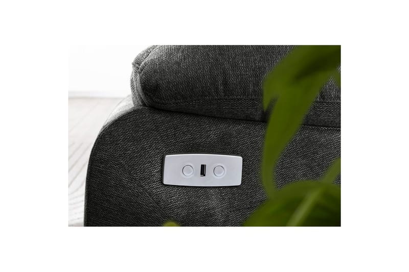 Sofa 2-sæders Lannilis Antracit, Stof/Træ/Metal - Antracit, Stof/Træ/Metal - Møbler - Sofaer - Recliner sofaer - 2 personers biografsofa & reclinersofa