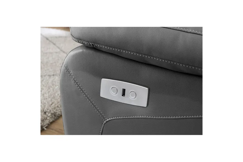 Sofa 2-sæders Lannilis Grå, PU/Træ/Metal - Grå, PU/Træ/Metal - Møbler - Sofaer - Recliner sofaer - 2 personers biografsofa & reclinersofa