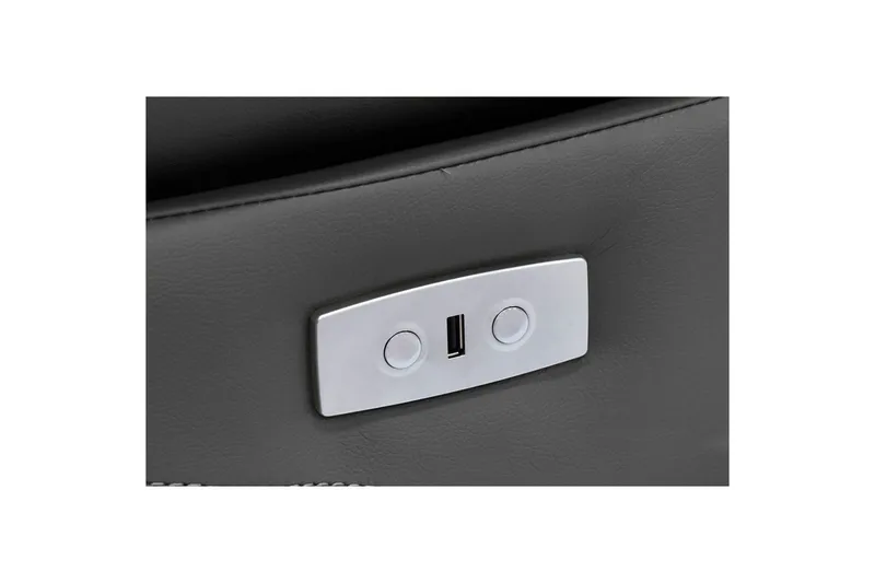 Sofa 2-sæders Lannilis Grå, PU/Træ/Metal - Grå, PU/Træ/Metal - Møbler - Sofaer - Recliner sofaer - 2 personers biografsofa & reclinersofa