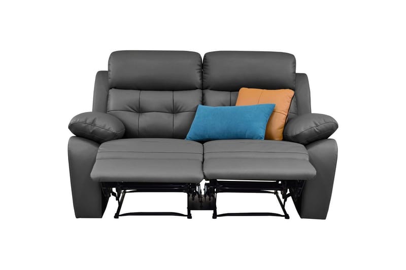 Sofa 2-sæders Lannilis Grå, PU/Træ/Metal - Grå, PU/Træ/Metal - Møbler - Sofaer - Recliner sofaer - 2 personers biografsofa & reclinersofa